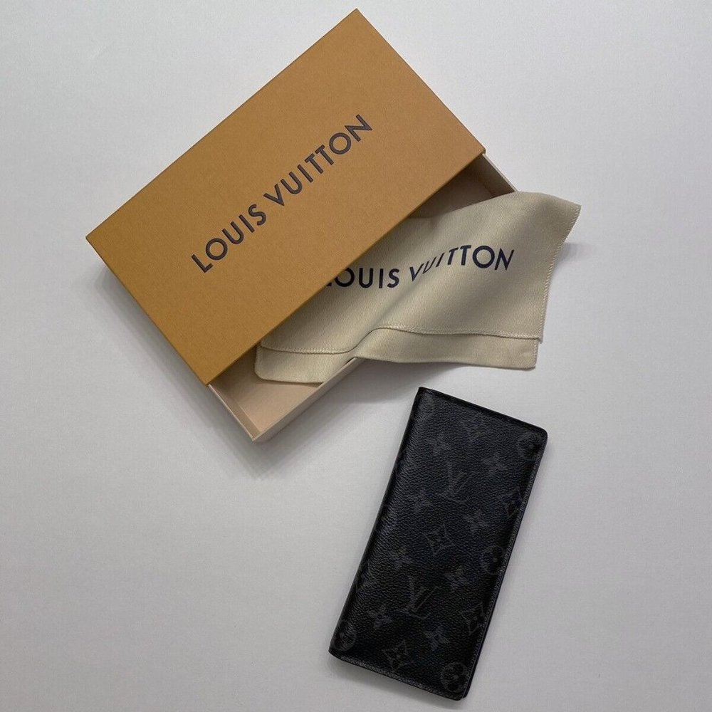 Louis Vuitton Monogram Eclipse Taigarama Brazza Long Wallet
